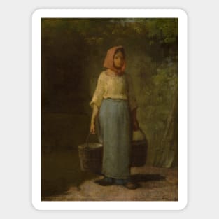 Peasant Girl Returning From The Well by Jean-Francois Millet Magnet